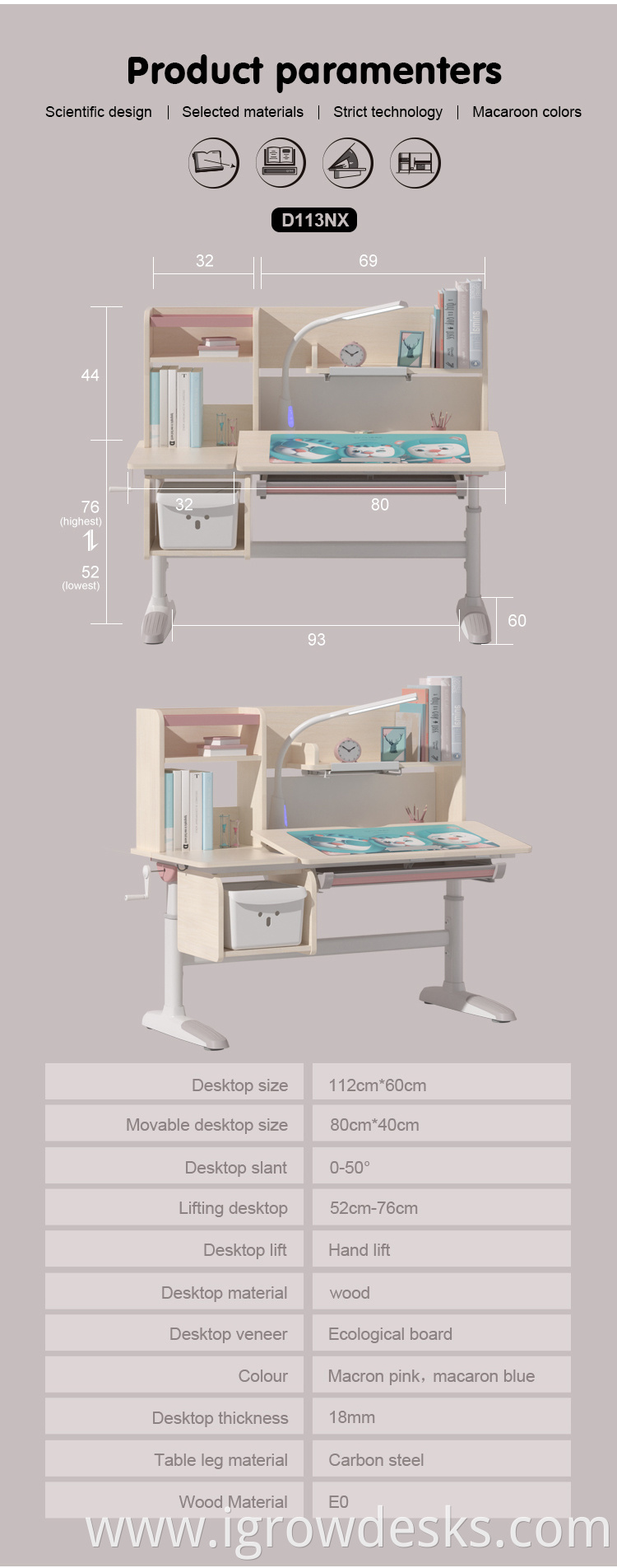 study table and chair used